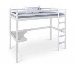 Lit mezzanine avec bureau pour enfant 90x200 cm blanc bois