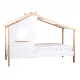 Lit enfant 90x200 maison blanc