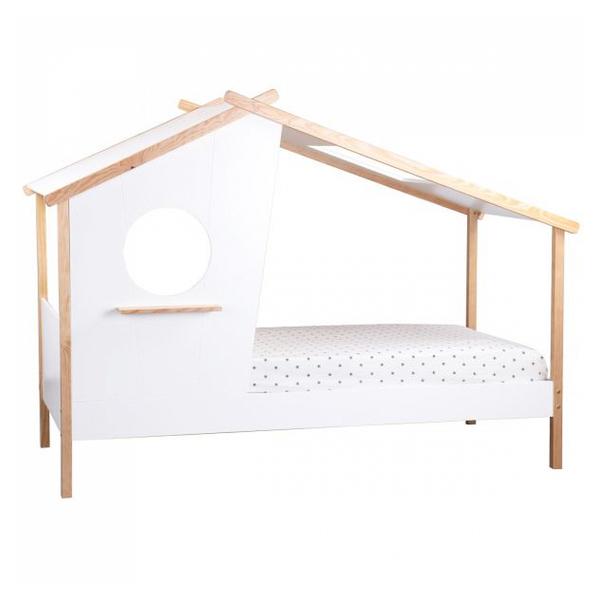 Lit enfant 90x200 maison blanc