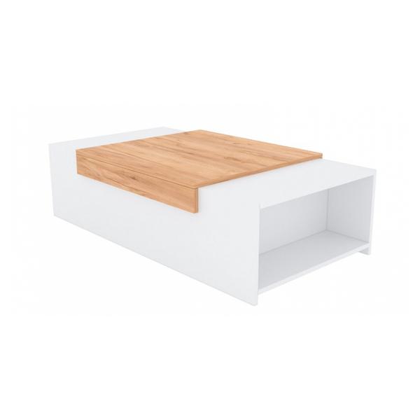 Table basse Chêne Blanc Moderne 110 x 31,6 x 60,3 cm