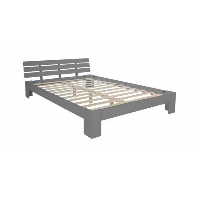 Lit double lit futon en bois 180x200 lit pin gris cadre de lit