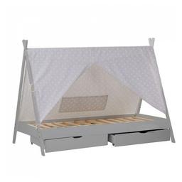 Lit enfant avec matelas Lit cabane 90x200 cm Lit tente en bois