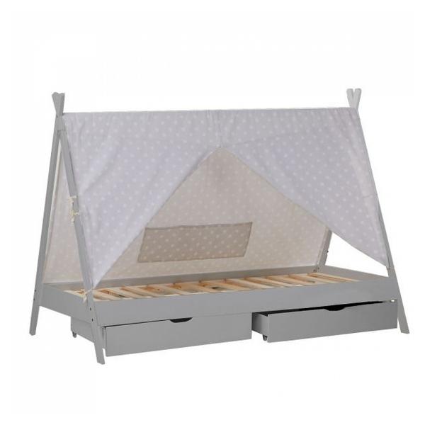 Lit enfant avec matelas Lit cabane 90x200 cm Lit tente en bois