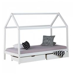 Lit Enfant avec Matelas Cadre de Lit Cabane Enfant 90x200 cm