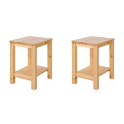 Set de 2 tabourets de table pin massif