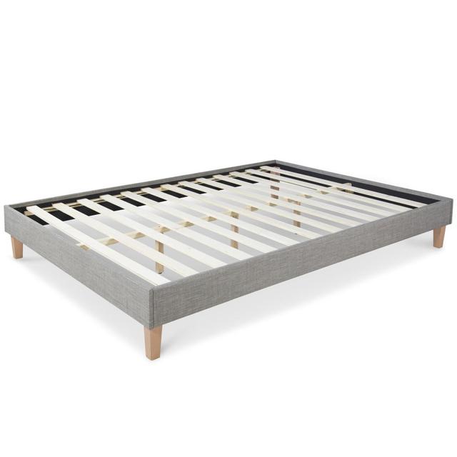 Lit rembourré avec matelas 140x200 Sommier à lattes