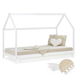 Lit Enfant 90x200 cm cabane - matelas sommier