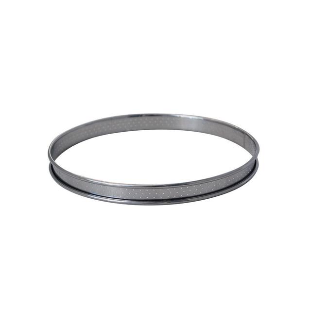 Cercle à tarte perforé bord roulé 10 cm en inox