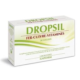 Dropsil Fer, Cuivre, Vitamines - Entrain, dynamisme - 30 gélules