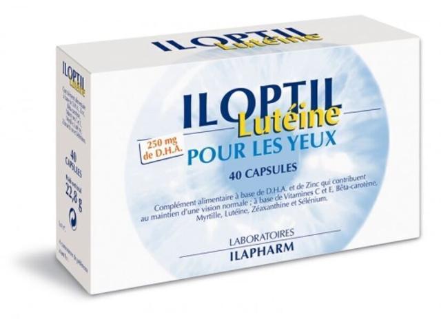 Iloptil Lutéine et Zéaxanthine - Œil et rétine - 40 capsules