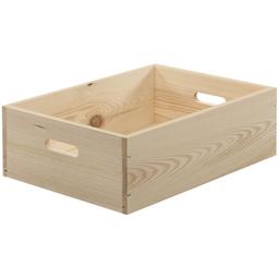 Caisse en bois brut de rangement 40 x 30 x 8 cm