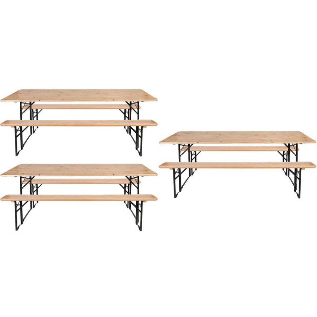 Ensemble table et banc de jardin Brasseur Lot de 3