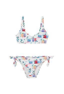 LISON PARIS, Maillot de bain 2 pièces blanc avec imprimés neuf