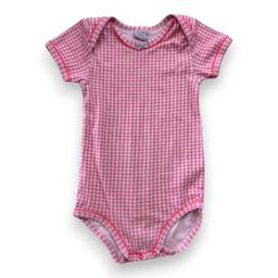 PETIT BATEAU, Body rose à manches courtes vichy, 3 ans