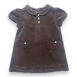 TARTINE & CHOCOLAT, Robe en velours marron, 12 mois