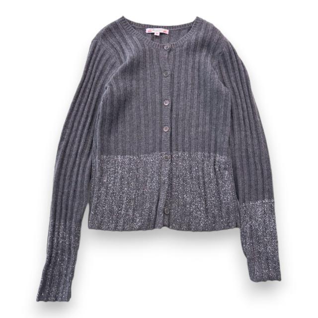 BONPOINT, Cardigan en laine gris avec paillettes, 12 ans