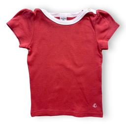 PETIT BATEAU, T shirt rose liseré blanc, 4 ans