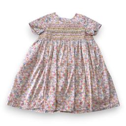 BONPOINT, Robe blanche à fleurs multicolores, 8 ans