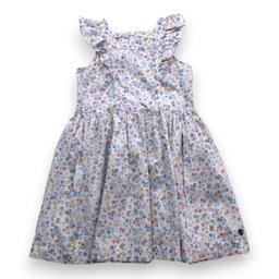 PETIT BATEAU, Robe blanche à fleurs, 8 ans