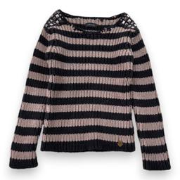 IKKS, Pull noir et marron à rayures, 4 ans