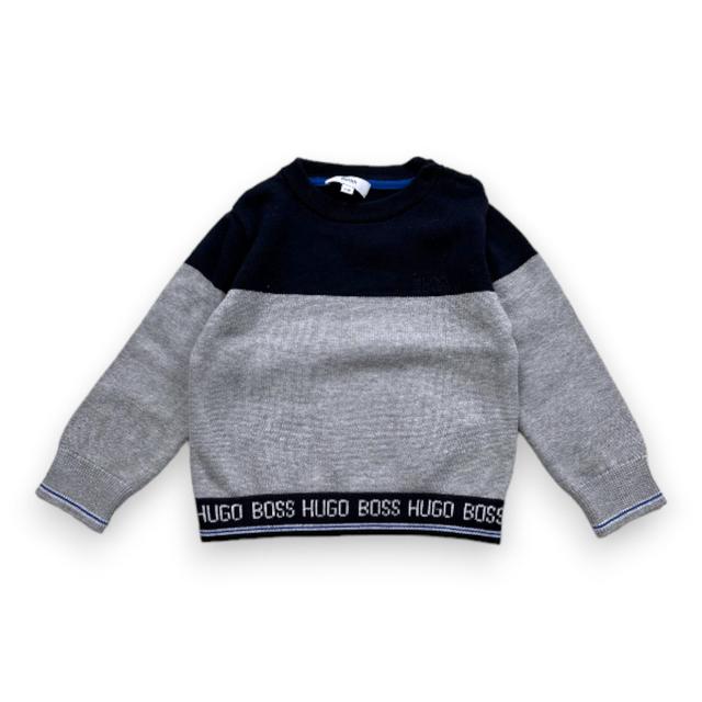 HUGO BOSS, Pull gris et bleu, 2 ans