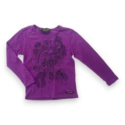 FINGER IN THE NOSE, T shirt manches longues violet à motifs, 4/5