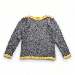 BONTON, Pull en laine gris et jaune, 10 ans