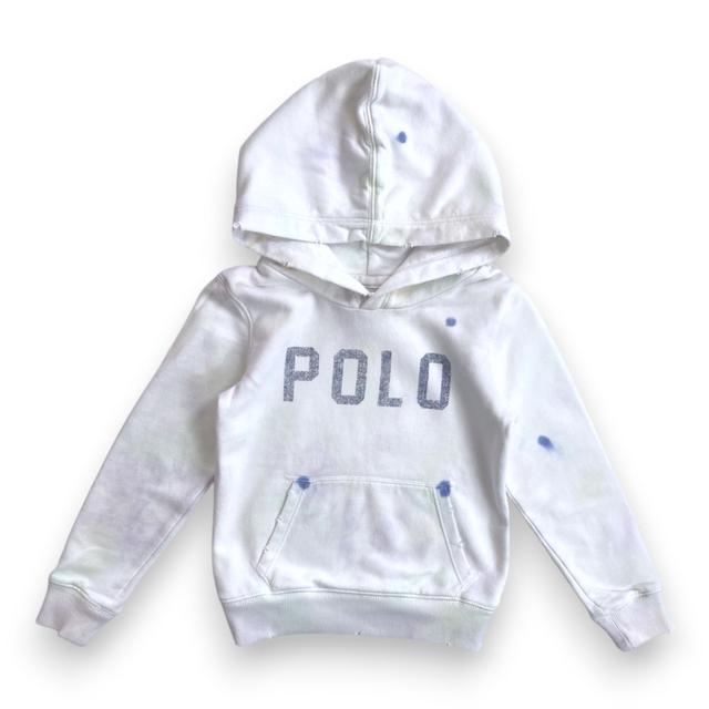 RALPH LAUREN, Sweat blanc "Polo" détails, 6 ans