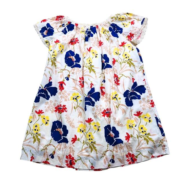 BONPOINT, Robe crème à fleurs multicolores, 8 ans