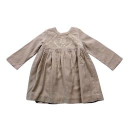 BONPOINT, Robe en laine marron avec broderies, 2 ans