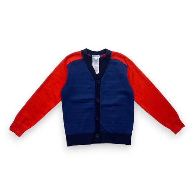 JACADI, Cardigan bleu et rouge, 8 ans