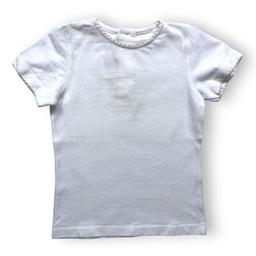 LA CHATELAINE, T shirt en coton liseré beige, 4 ans