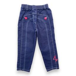 KENZO, Pantalon droit bleu marine coutures apparentes,  2 ans