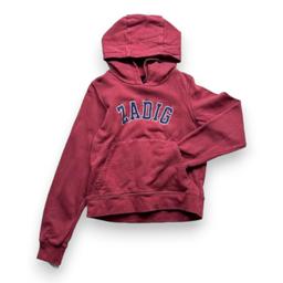 ZADIG & VOLTAIRE, Sweat à capuche bordeaux brodé "Zadig", 10 ans