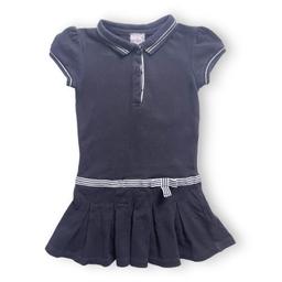 CYRILLUS, Robe polo plissée bleu marine, 4 ans