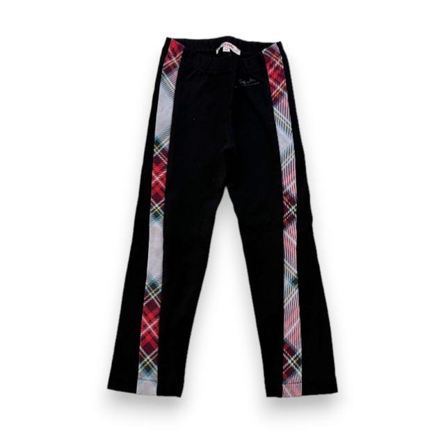 JUNIOR GAULTIER, Legging noir avec bandes écossaises, 4 ans