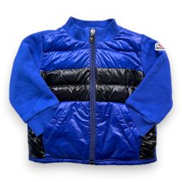 MONCLER, Cardigan matelassé bleu, 12 mois