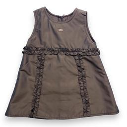 LILI GAUFRETTE, Robe marron effet satiné, 2 ans