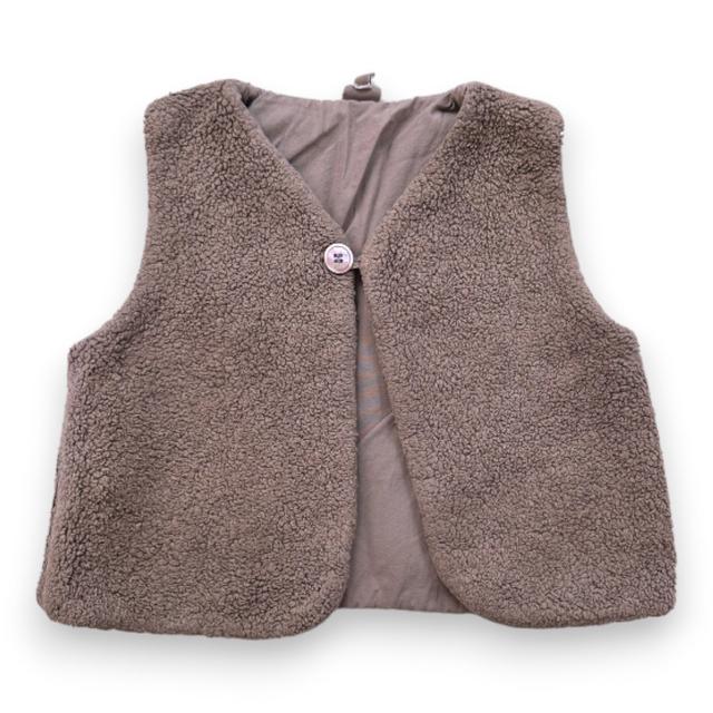 BONTON, Gilet sans manches marron effet mouton, 3 ans