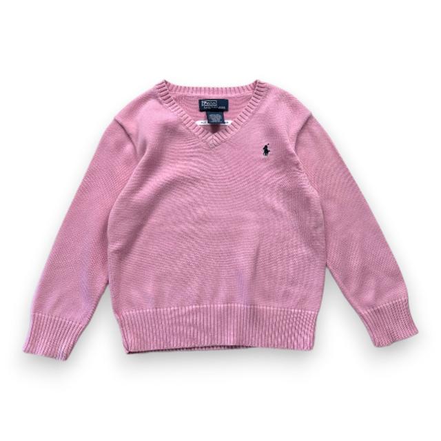 RALPH LAUREN, Pull rose col v, 4 ans