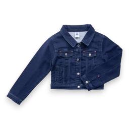 PETIT BATEAU, Veste en denim bleu foncé, 6 ans