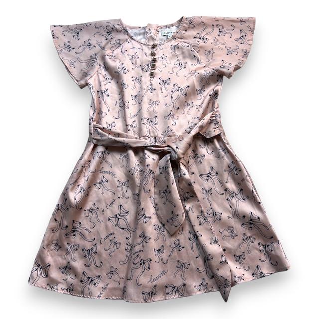 LANVIN, Robe rose fluide imprimé noeud, 8 ans