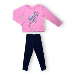 BILLIEBLUSH, Ensemble t shirt rose et legging bleu marine, 6 ans