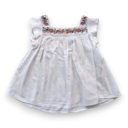 BONTON, Blouse blanche avec fleurs brodées, 4 ans