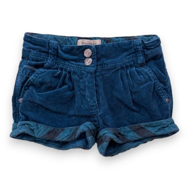 BURBERRY, Short bleu en velours, 2 ans