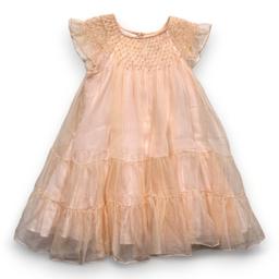 BONPOINT, Robe rose en soie avec perles brodées neuve, 4 ans