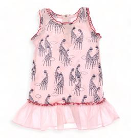 LITTLE MARC JACOBS, Robe rose sans manches imprimé girafe (neuve