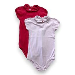 PETIT BATEAU, Lot de 2 bodies roses à manches longues, 2 ans