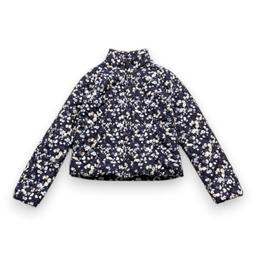 PETIT BATEAU, Doudoune bleu marine à fleurs, 12 ans