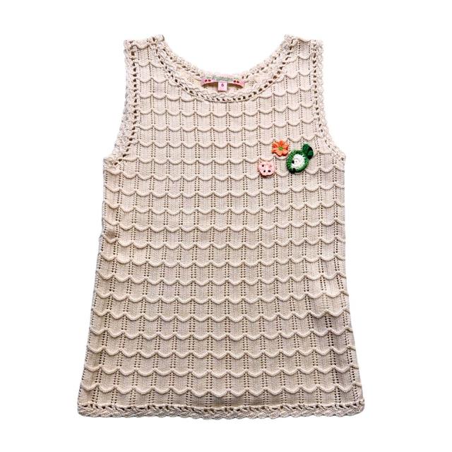 BONPOINT, T-shirt crème en crochet avec détails, 6 ans